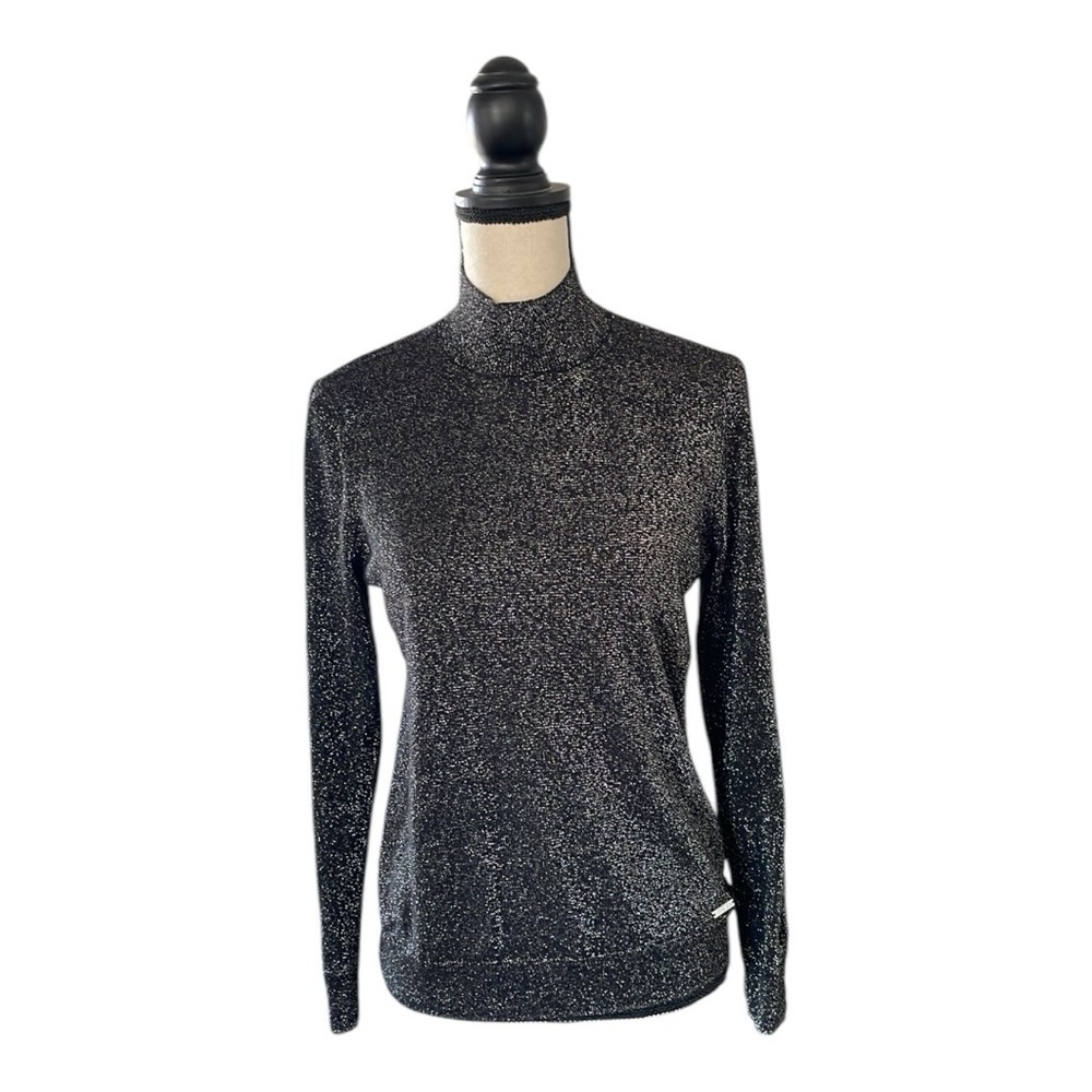 ♥️Michael Kors♥️Black Silver Metallic Turtle neck size (P/M)